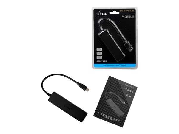 i-Tec USB-C Slim Passive Hub - Hubb - 4 x SuperSpeed USB 3.0 - skrivbordsmodell