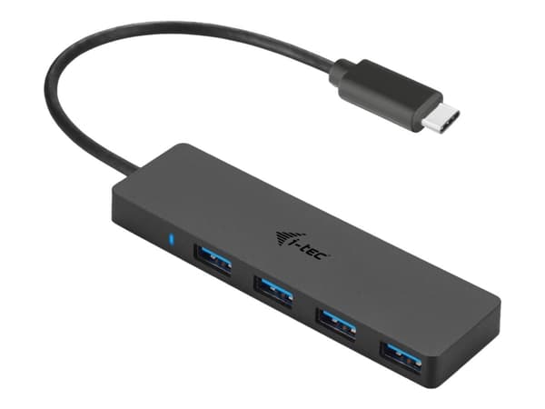i-Tec USB-C Slim Passive Hub - Hubb - 4 x SuperSpeed USB 3.0 - skrivbordsmodell