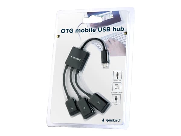 Gembird UHB-OTG-02 - Hubb - 2 x USB 2.0 - skrivbordsmodell