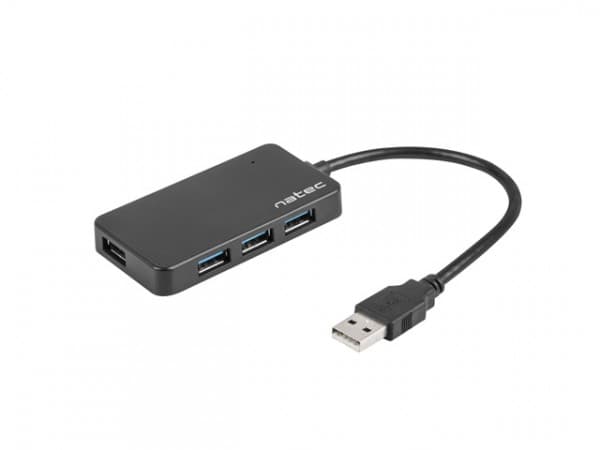 NATEC Moth, USB 2.0, USB 3.2 Gen 1 (3.1 Gen 1) Type-A, 5000 Mbit/s, Svart, 0,15 m, USB