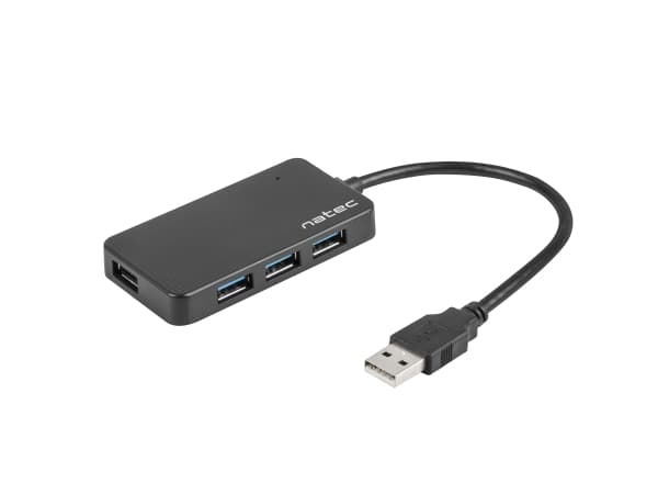 NATEC Moth, USB 2.0, USB 3.2 Gen 1 (3.1 Gen 1) Type-A, 5000 Mbit/s, Svart, 0,15 m, USB