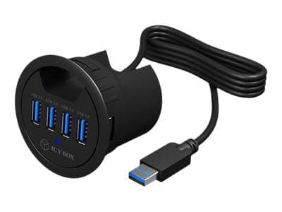 ICY BOX IB-HUB1403 - Hubb - 4 x SuperSpeed USB 3.0 - försänkt montering möjlig