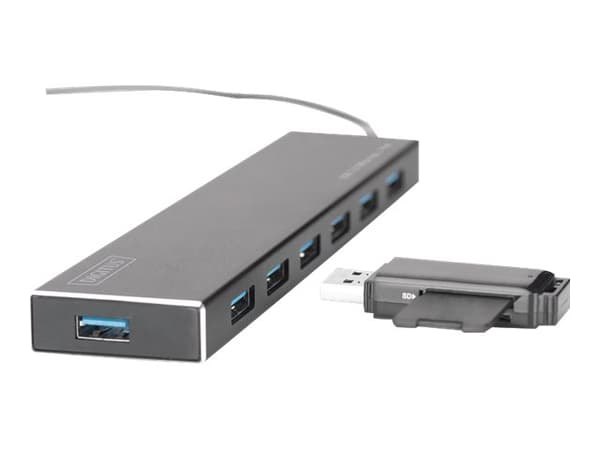 DIGITUS USB 3.0 Office Hub DA-70241-1 - Hubb - 7 x SuperSpeed USB 3.0 - skrivbordsmodell