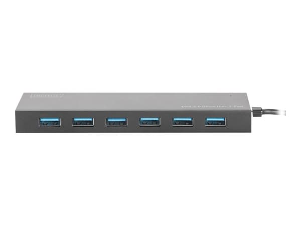 DIGITUS USB 3.0 Office Hub DA-70241-1 - Hubb - 7 x SuperSpeed USB 3.0 - skrivbordsmodell