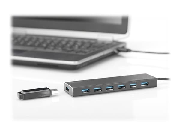 DIGITUS USB 3.0 Office Hub DA-70241-1 - Hubb - 7 x SuperSpeed USB 3.0 - skrivbordsmodell