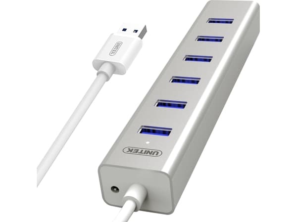 Unitek Y-3090 - Hubb - 7 x SuperSpeed USB 3.0 - skrivbordsmodell