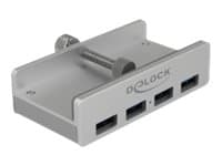 Delock External USB 3.0 4 Port Hub with Locking Screw - Hub - 4 x SuperSpeed USB 3.0 - stasjonær