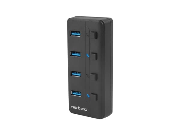 NATEC MANTIS, USB 2.0 Typ-B, USB 3.2 Gen 1 (3.1 Gen 1) Typ-A, 5000 Mbit/s, sortering, akrylnitrilbutadienstyren, USB