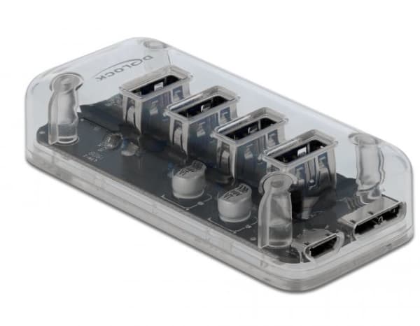Delock External USB 3.0 Hub with 4 Ports - Hubb - 4 x SuperSpeed USB 3.0 - skrivbordsmodell