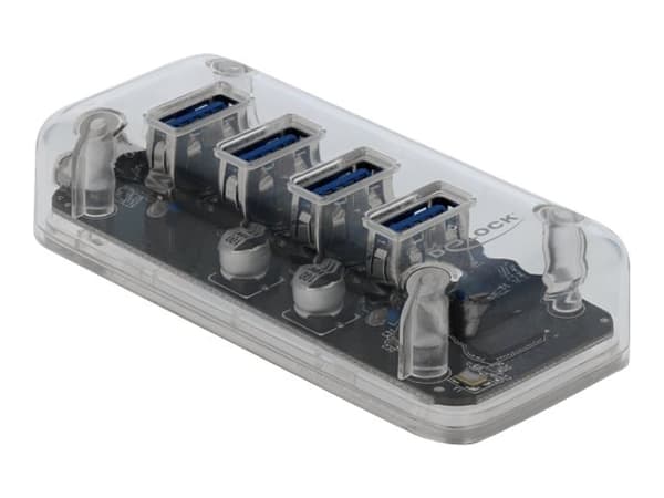 Delock External USB 3.0 Hub with 4 Ports - Hubb - 4 x SuperSpeed USB 3.0 - skrivbordsmodell