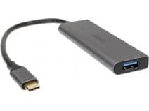 Akasa AK-CBCA25-18BK, USB 3.2 Gen 1 (3.1 Gen 1) Type-C, USB 3.2 Gen 1 (3.1 Gen 1) Type-A, 5000 Mbit/s, Grå, Alumiini, Polyvinyylikloridi (PVC)