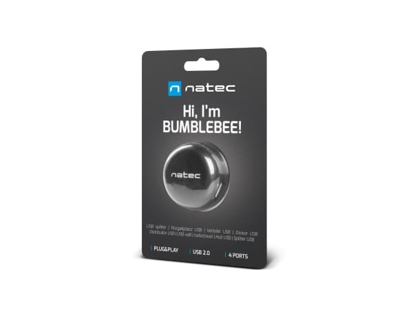 NATEC Bumblebee, USB 2.0, USB 2.0, 480 Mbit/s, Svart, 0,15 m, Windows 10,Windows 7,Windows 8