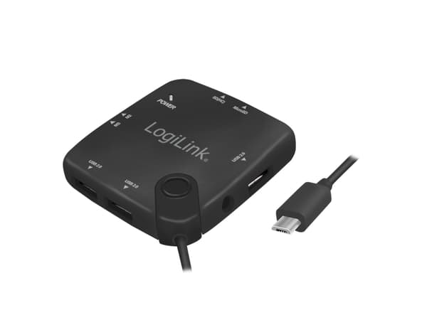 LogiLink UA0345, USB 2.0 Micro-B, USB 2.0, MS Duo, MS Micro (M2), MS PRO, MicroSD (TransFlash), SD, SDHC, 480 Mbps, Musta, 60 mm