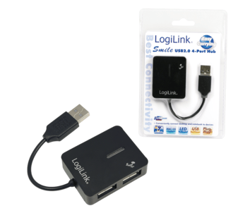LogiLink Smile USB2.0 4-Port Hub - Hubb - 4 x USB 2.0