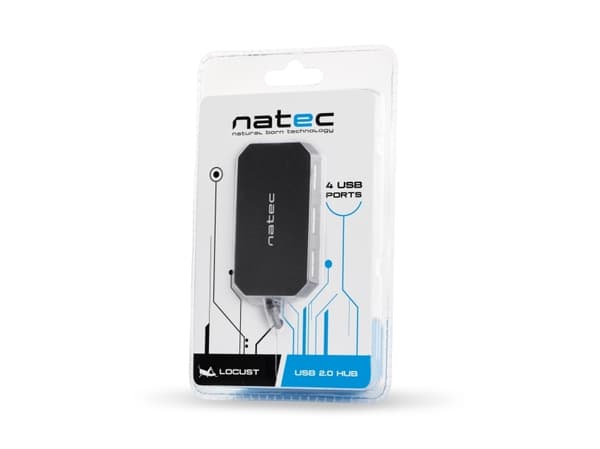 NATEC NHU-0647, USB 2.0, USB 2.0, 480 Mbit/s, Svart, 0,6 m, USB