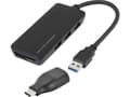 Miniatyrbild 1 av 2: Renkforce Renkforce USB 3.0-hubb med 3 portar och inbyggd SD-kortläsare Svart