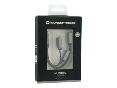 Conceptronic HUBBIES01G - Hubb - 1 x SuperSpeed USB 3.0 + 2 x USB 2.0 - skrivbordsmodell