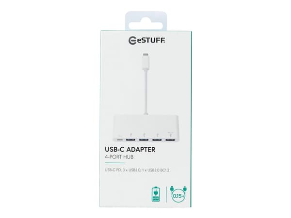 eSTUFF USB-C Charging hub - Hubb - 4 x SuperSpeed USB 3.0 x USB-C - skrivbordsmodell