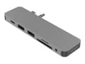 Miniatyrbild 4 av 5: HYPER GN21D-GRAY, Grå, MicroSD (TransFlash), SD, HDMI, USB 3.2 Gen 2 (3.1 Gen 2) Type-A, Gjuten aluminium