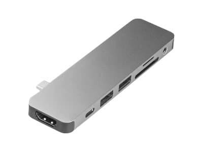 HYPER GN21D-GRAY, Grå, MicroSD (TransFlash), SD, HDMI, USB 3.2 Gen 2 (3.1 Gen 2) Type-A, Gjuten aluminium
