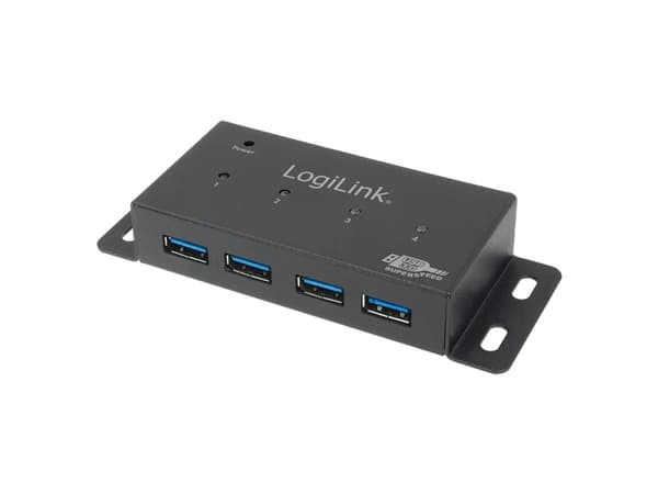 LogiLink USB 3.0 Hub 4-Port - Hubb - 4 x SuperSpeed USB 3.0 - skrivbordsmodell
