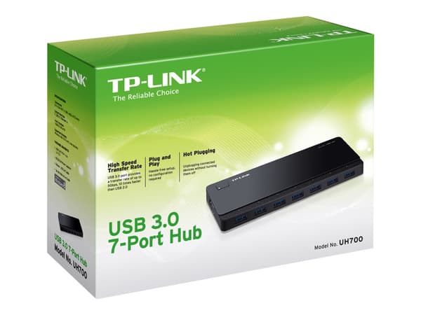 TP-Link UH700 - Hubb - 7 x SuperSpeed USB 3.0 - skrivbordsmodell