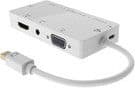 MicroConnect - Videotransformator - DisplayPort - DVI, HDMI, VGA - hvit