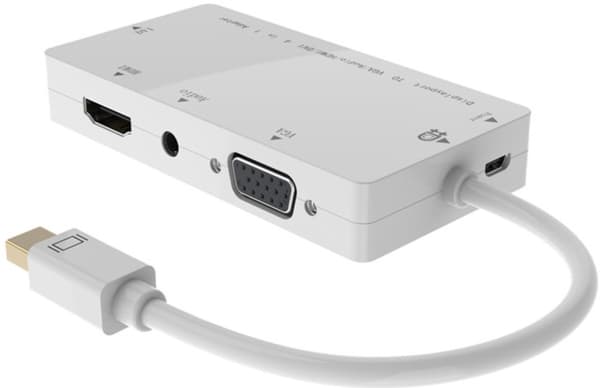 MicroConnect - Videotransformator - DisplayPort - DVI, HDMI, VGA - hvit