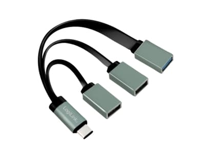 LogiLink UA0315, USB 3.2 Gen 1 (3.1 Gen 1) Type-C, USB 2.0, USB 3.2 Gen 1 (3.1 Gen 1) Type-A, 5000 Mbit/s, Svart, Grå, USB, 1 styck