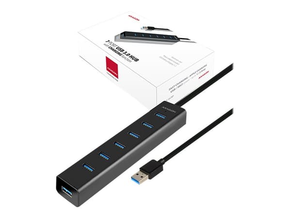 AXAGON HUE-SA7BP - Hubb - 7 x SuperSpeed USB 3.0 - skrivbordsmodell