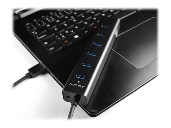 AXAGON HUE-SA7BP - Hubb - 7 x SuperSpeed USB 3.0 - skrivbordsmodell