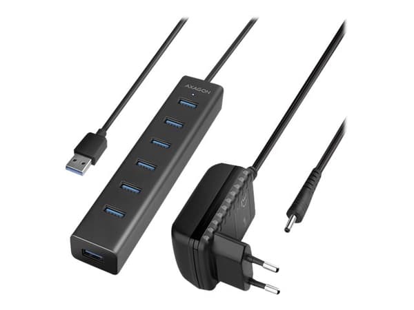 AXAGON HUE-SA7BP - Hubb - 7 x SuperSpeed USB 3.0 - skrivbordsmodell