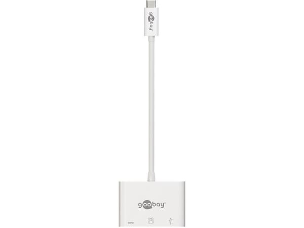 Goobay 62104, USB Type-C, 60 W, Valkoinen, 4K Ultra HD, 60 Hz, HDMI, USB 3.2 Gen 1 (3.1 Gen 1) Type-A, USB Type-C