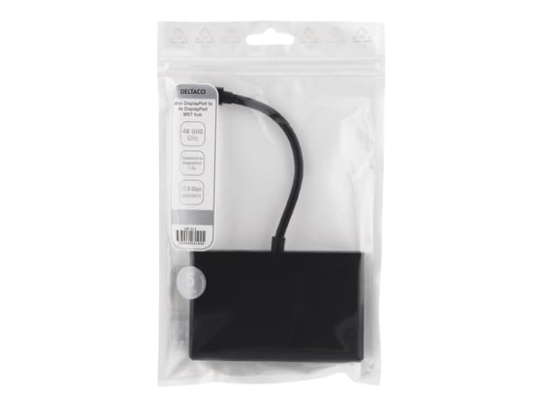 DELTACO DP-911 - Video/lyd-splitter - 4 x DisplayPort - stasjonær