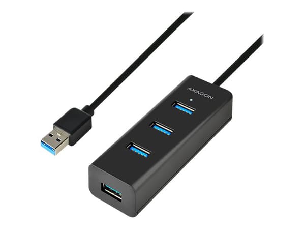 AXAGON HUE-S2BL - Hubb - 4 x SuperSpeed USB 3.0 + 1 x micro-USB - skrivbordsmodell