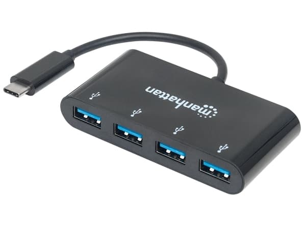 Manhattan 162746, USB 3.2 Gen 1 (3.1 Gen 1) Type-C, USB 3.2 Gen 1 (3.1 Gen 1) Type-A, 5000 Mbit/s, Svart, Akrylnitrilbutadienstyren (ABS), 0,2 m