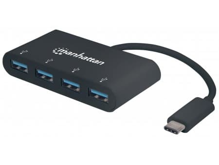 Manhattan 162746, USB 3.2 Gen 1 (3.1 Gen 1) Type-C, USB 3.2 Gen 1 (3.1 Gen 1) Type-A, 5000 Mbit/s, Svart, Akrylnitrilbutadienstyren (ABS), 0,2 m