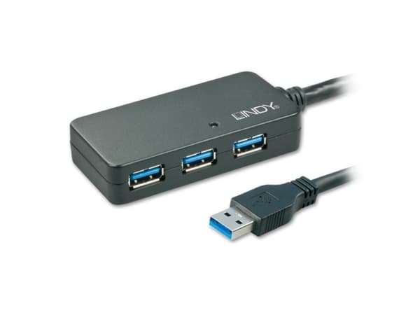 Lindy 43159, USB 3.2 Gen 1 (3.1 Gen 1) Type-A, USB 3.2 Gen 1 (3.1 Gen 1) Type-A, 5000 Mbit/s, Svart, Plast, Rund kabel