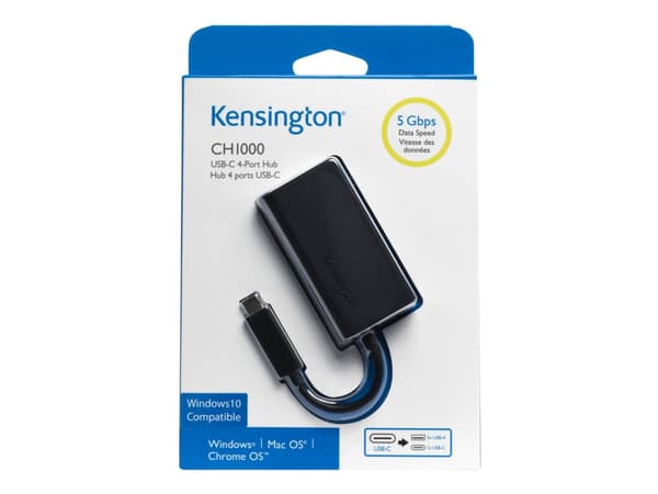 Kensington CH1000 - Hubb - 2 x USB 3.1 + 2 x USB-C - skrivbordsmodell
