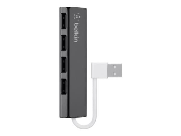 Belkin Ultra-Slim Travel - Hubb - 4 x USB 2.0 - skrivbordsmodell