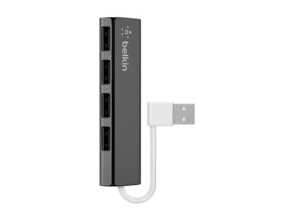 Belkin Ultra-Slim Travel - Hubb - 4 x USB 2.0 - skrivbordsmodell