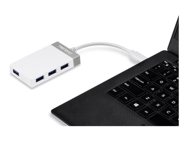 TRENDnet TUC-H4E - Hubb - 4 x SuperSpeed USB 3.0 + 1 x USB-C - skrivbordsmodell