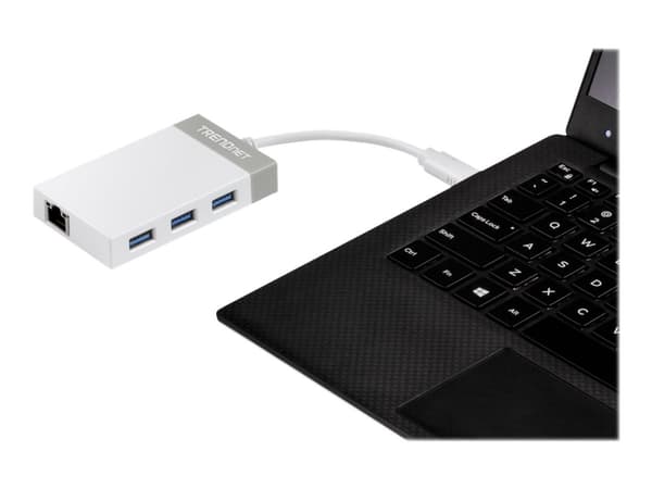TRENDnet TUC-ETGH3 - Nätverksadapter - USB-C - 1000Base-T x 1 + USB 3.0 x 3