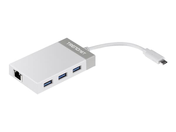 TRENDnet TUC-ETGH3 - Nätverksadapter - USB-C - 1000Base-T x 1 + USB 3.0 x 3