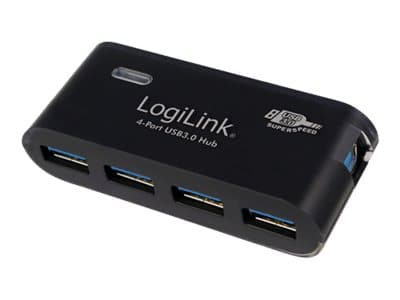 LogiLink USB 3.0 Hub 4-Port - Hubb - 4 x SuperSpeed USB 3.0 - skrivbordsmodell