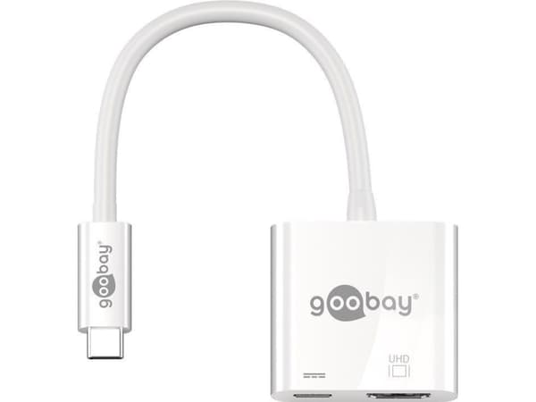 Goobay 62110, Koblet med ledninger (ikke trådløs), USB 3.2 Gen 1 (3.1 Gen 1) Type-C, Hvit, 60 Hz, HDMI, USB 3.2 Gen 1 (3.1 Gen 1) Type-C, Akrylonitri