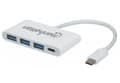 Miniatyrbild 3 av 5: Manhattan 163552, USB 3.2 Gen 1 (3.1 Gen 1) Type-C, USB 3.2 Gen 1 (3.1 Gen 1) Type-A, USB 3.2 Gen 1 (3.1 Gen 1) Type-C, 5000 Mbit/s, Vit, Akrylnitril