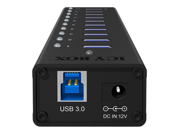 ICY BOX IB-AC6110 - Hubb - 10 x SuperSpeed USB 3.0 - skrivbordsmodell