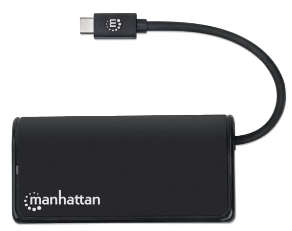 Manhattan 164894 gränssnittshubbar USB 3.2 Gen 1 (3.1 Gen 1) Type-C 5000 Mbit/s Svart