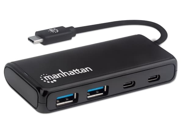 Manhattan 164894 gränssnittshubbar USB 3.2 Gen 1 (3.1 Gen 1) Type-C 5000 Mbit/s Svart